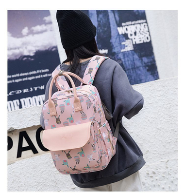 Animal Prints Polyester Rucksack Changing Travel Diaper Bags 27*15*42cm